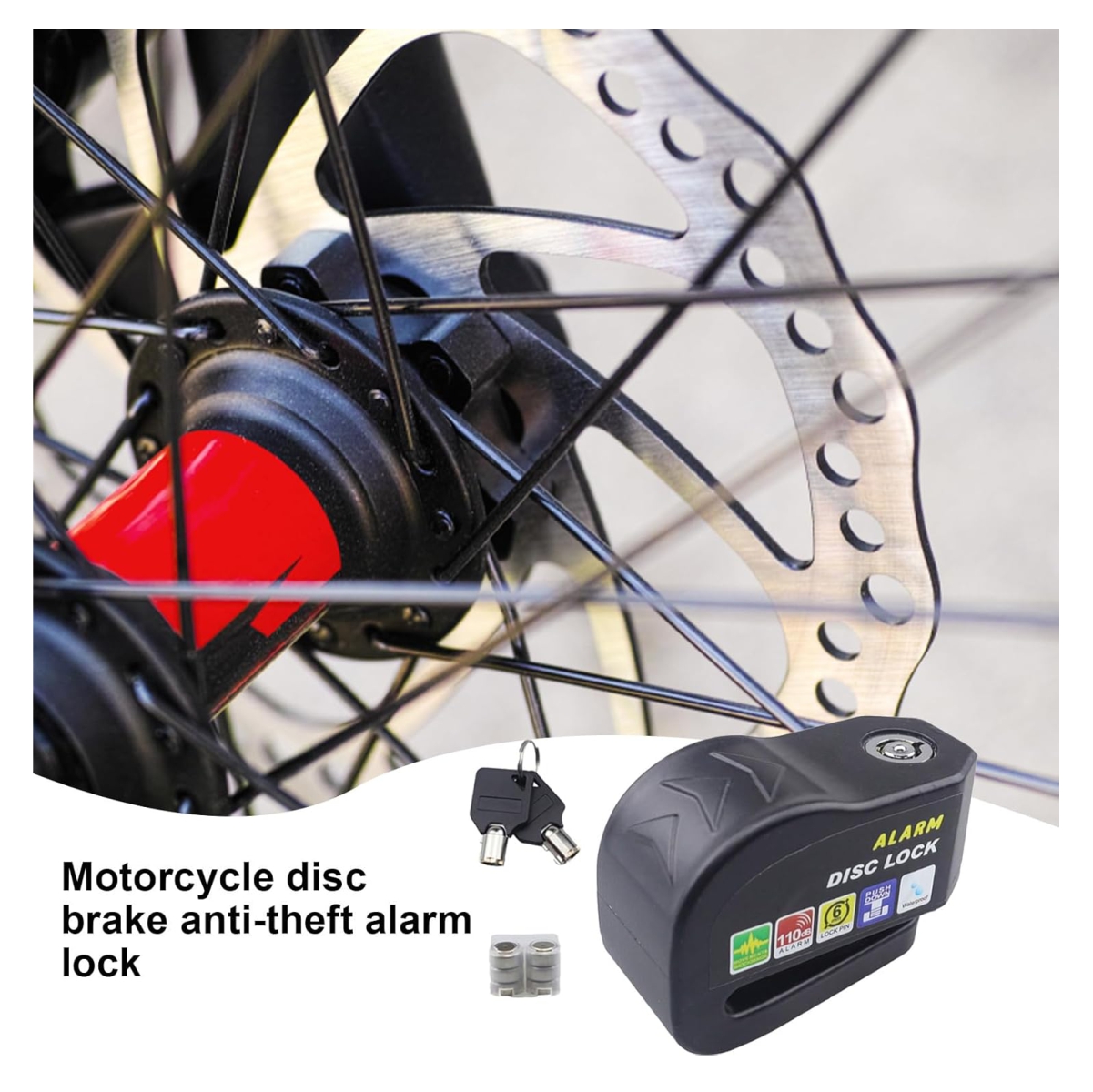 Vista 2 de Candado de Freno con Alarma para Moto